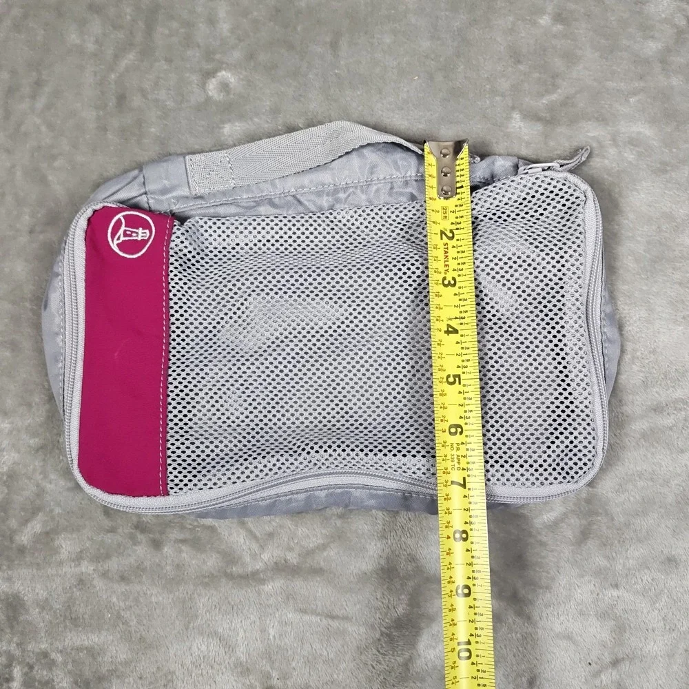 Lands End Packing Cubes Lot Of 2 Gray Pink Travel Organizers Compression Luggage